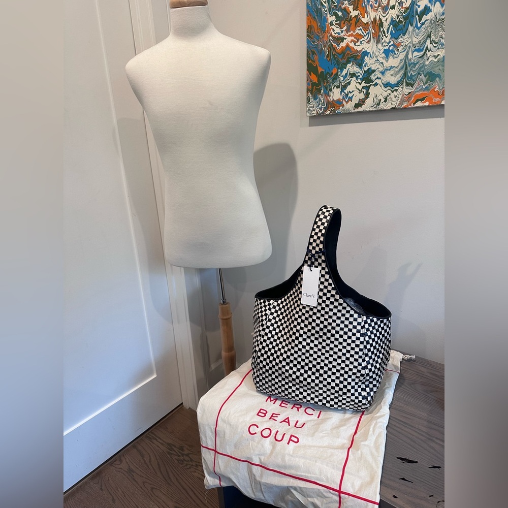 Clare V Bando Black And White Leather Woven - Picture 5 of 5